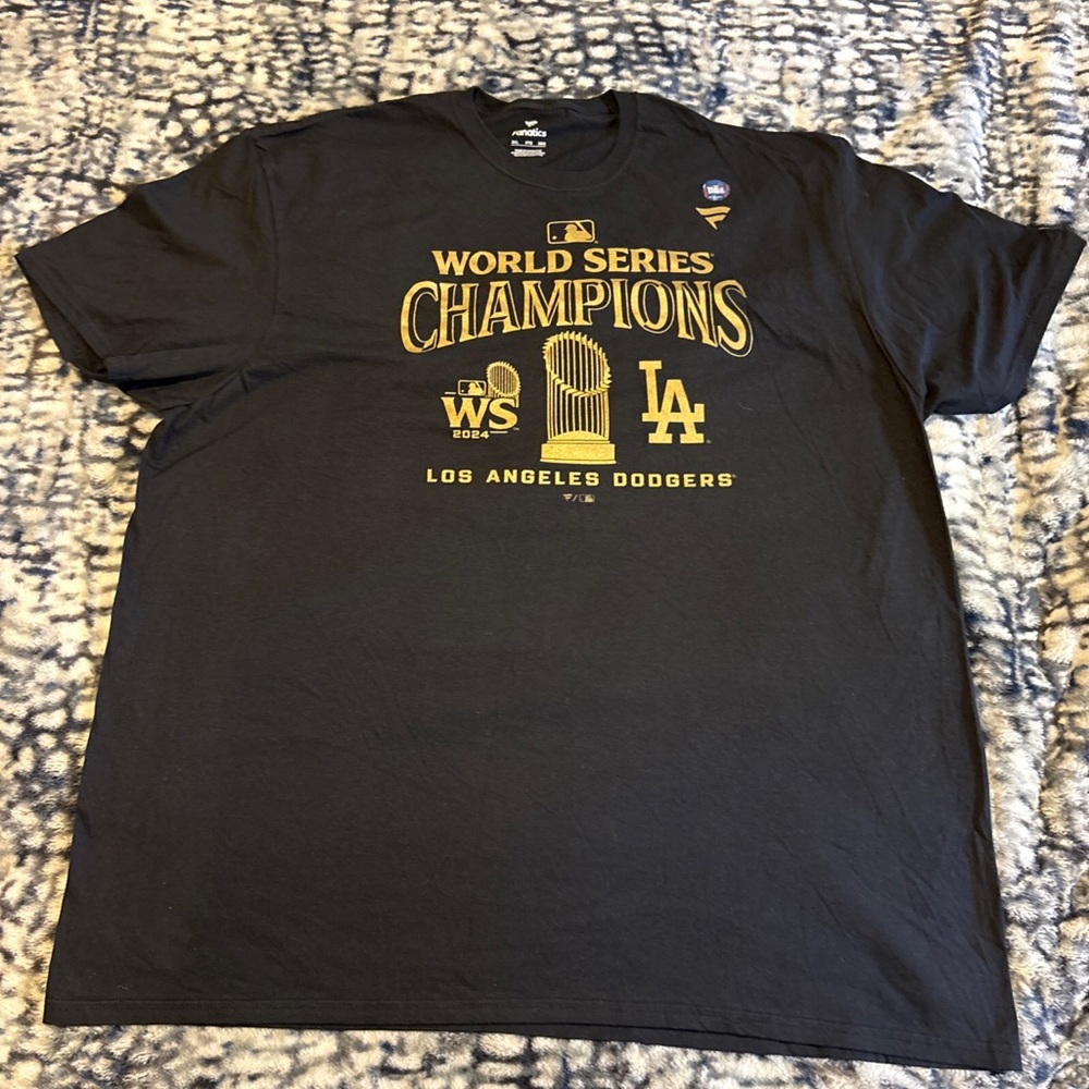 NEW Fanatics Los Angeles Dodgers Black,Gold World Series Champions 2024’ 3XL Tee
